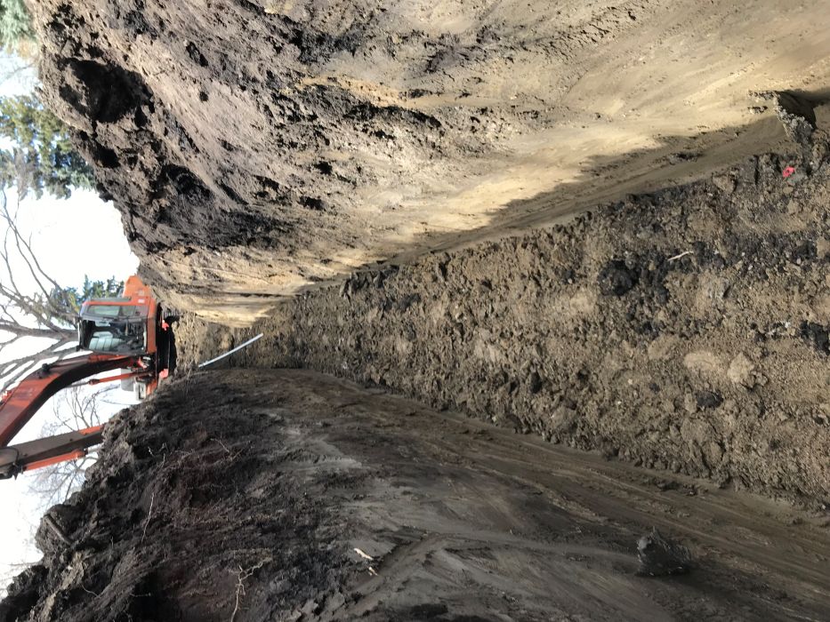 Blue PVC water line installation