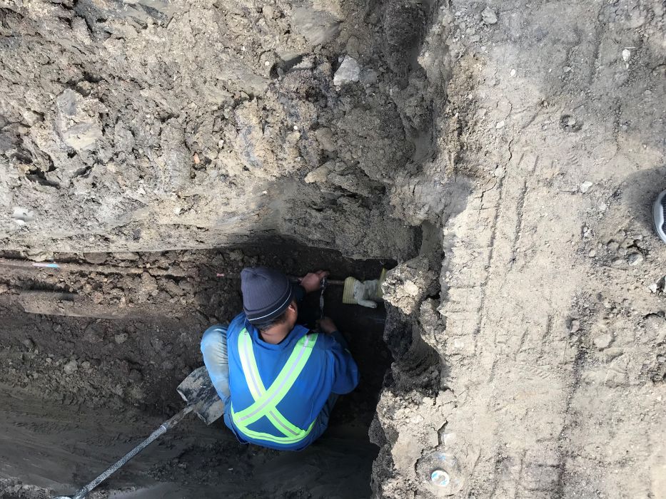 Deep excavation for utility assessment